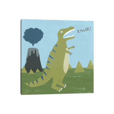 Dino-Mite I by June Erica Vess - Wrapped Canvas Square Print