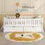 Lit plateforme simple en bois avec garde-corps et 2 tiroirs, blanc