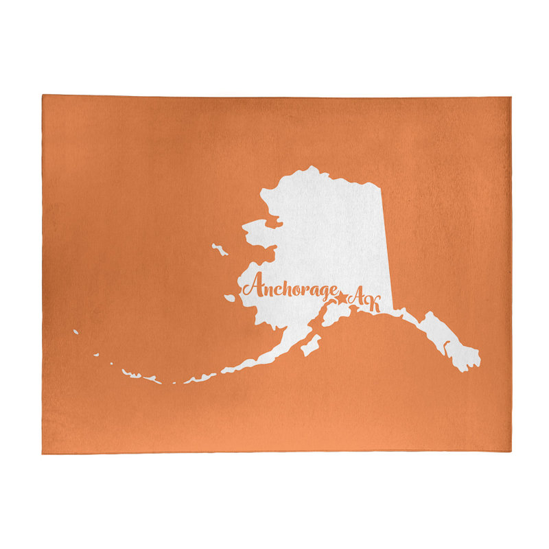 Tapis de l’aire orange en polyester alaska ancrage, Rectangle 8 pi x 10 pi