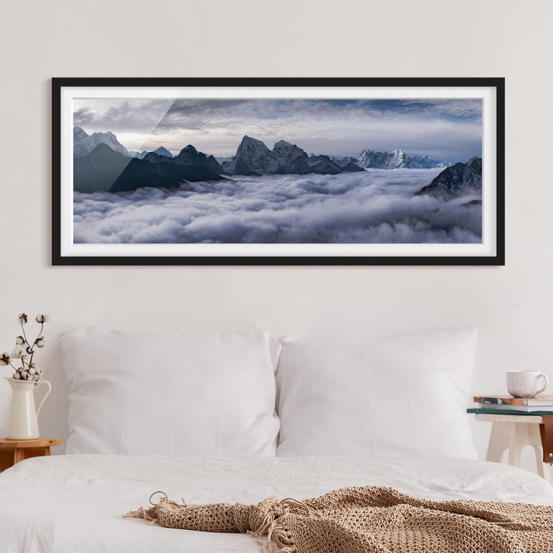 Bild Mit Rahmen - Wolkenmeer Im Himalaya - Panorama Querformat - B