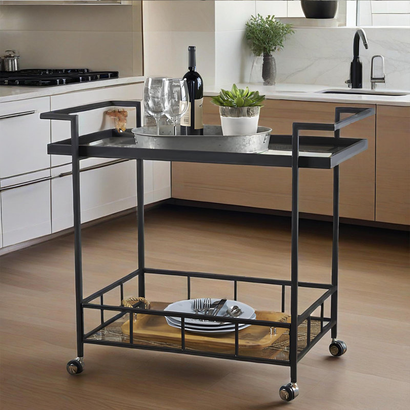 Bar Cart for Home Bar Serving Cart Serving Rolling Carts with Wheels, Drink Cart, Liquor Stand