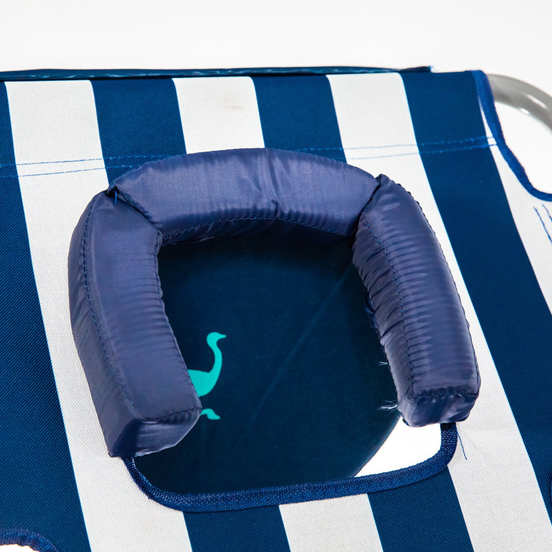 Chaise de plage inclinable Caudill, Rayures bleues