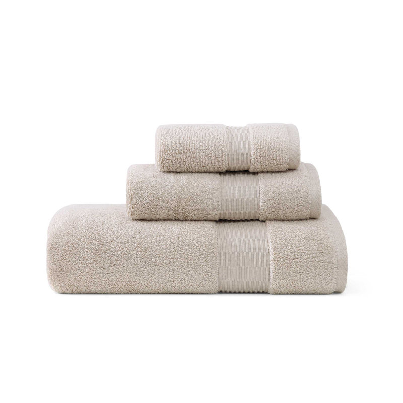 Tommy Bahama Long Branch Cotton 3 Piece Towel Set, Beige
