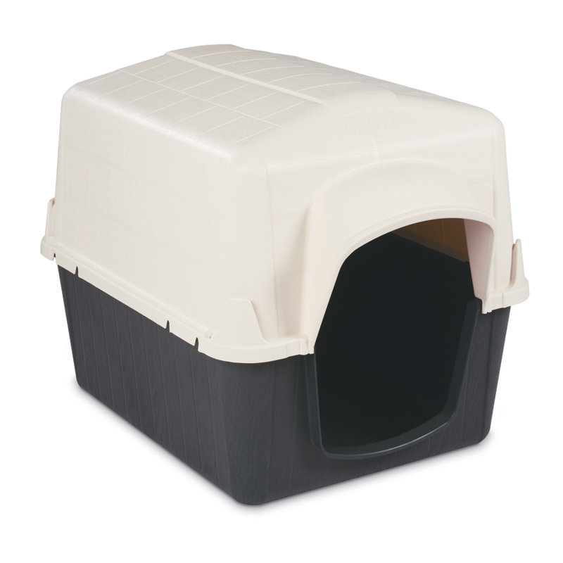 Small Tan and Black Insulated Plastic Dog House