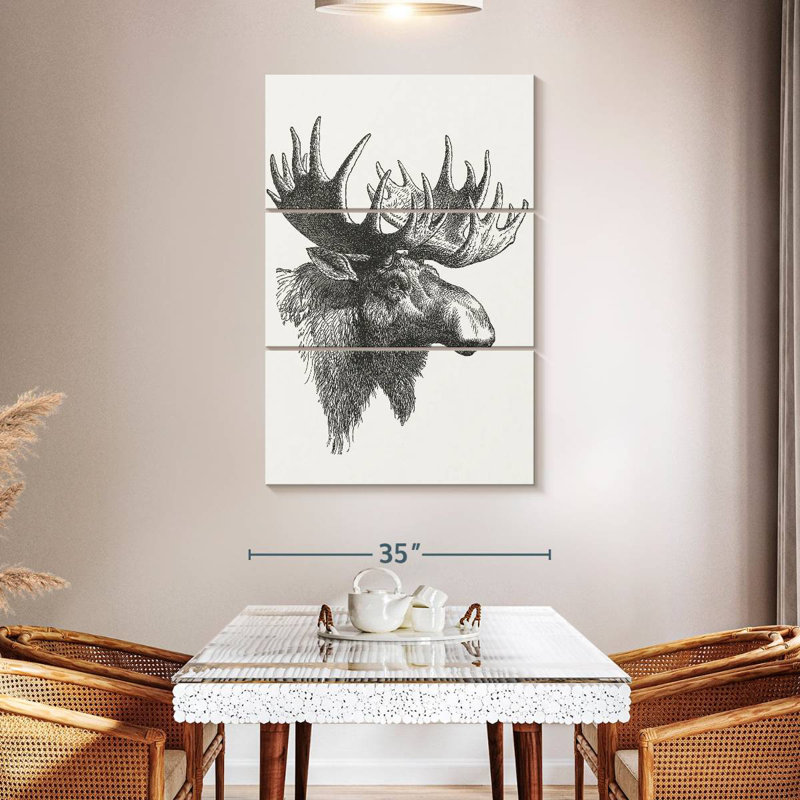 Brampt Bull Moose Head, 65" H x 42" W