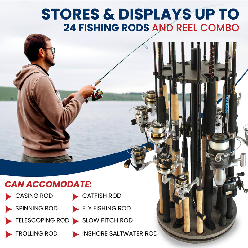 24 Round Rod Rack W/Extension Post, Gray