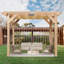 Pergola en bois de cèdre avec structure solide, auvent rétractable, durable, résistant à la pourriture-106309668-106309671