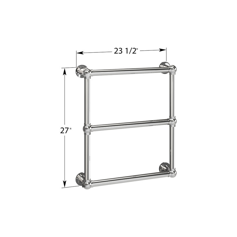 Chauffe-serviettes électrique 23,5 po x 27 po Stour, Nickel brossé