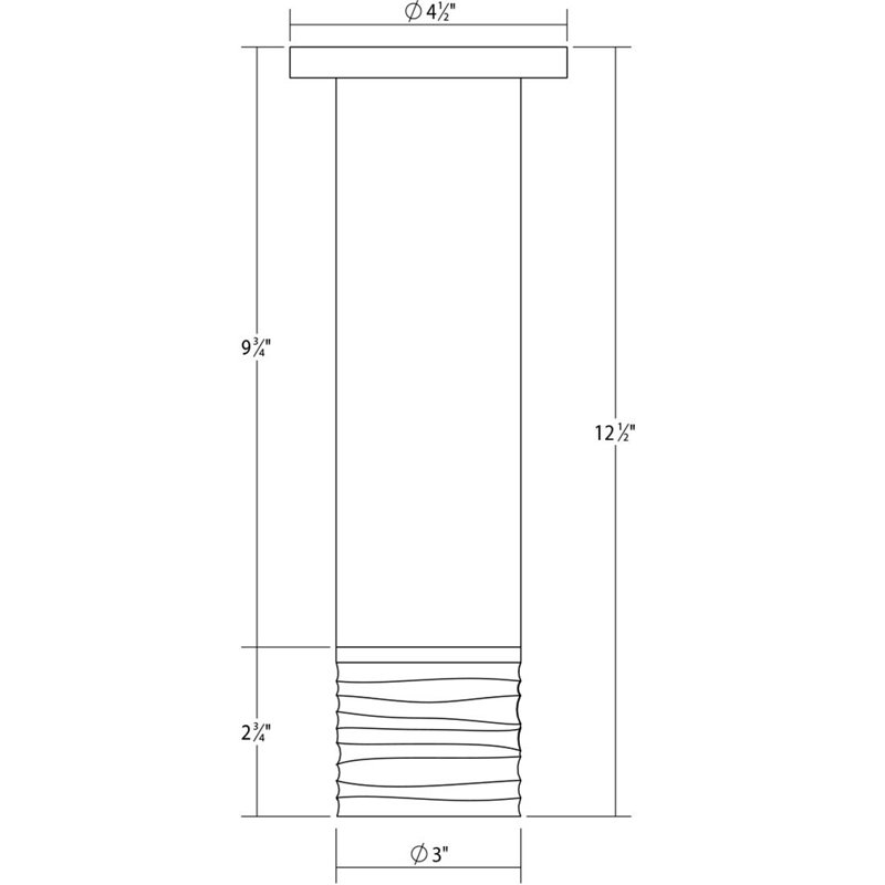 ALC Glass LED Flush Mount, 9.25" H x 3" W x 3" D, Clear Ribbon