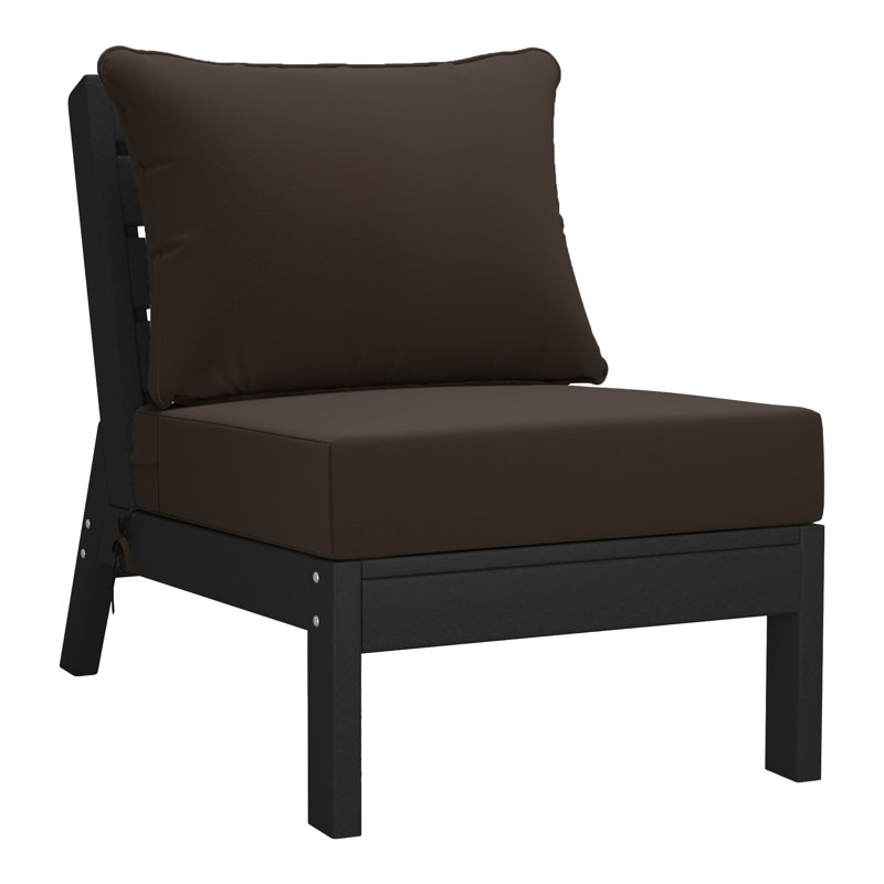 3-Piece Deep Seating Set With Cushions, Black, Brown