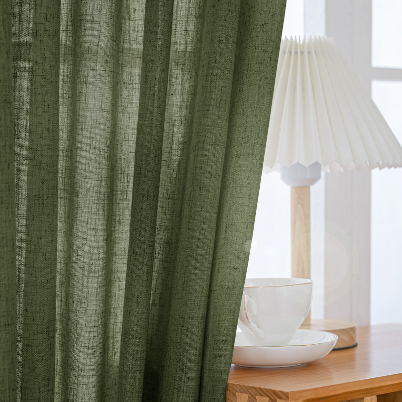 Rideau de café semi-diaphane Browerville, L 36 po x L 36 po, Vert olive