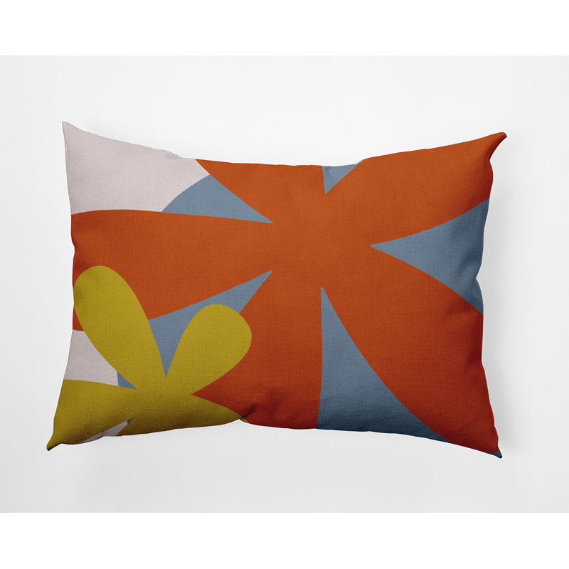 Housse et insert de coussin rectangulaire en polyester pour l'intérieur et l'extérieur, Orange