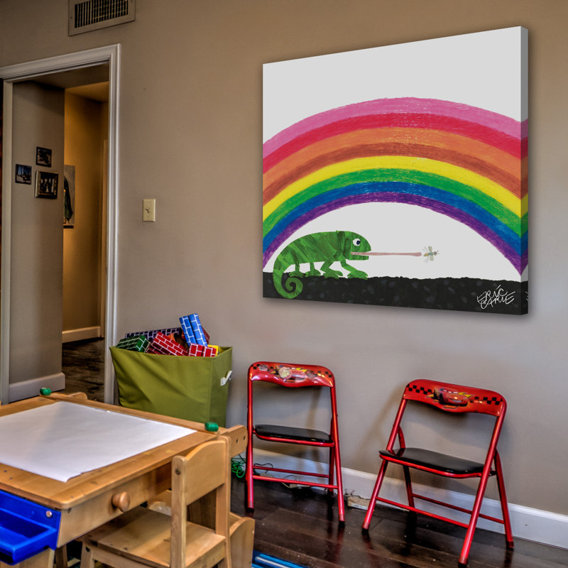 The Mixed-Up Chameleon Character Art Rainbow - Painting on Canvas, 46cm H x 46cm W