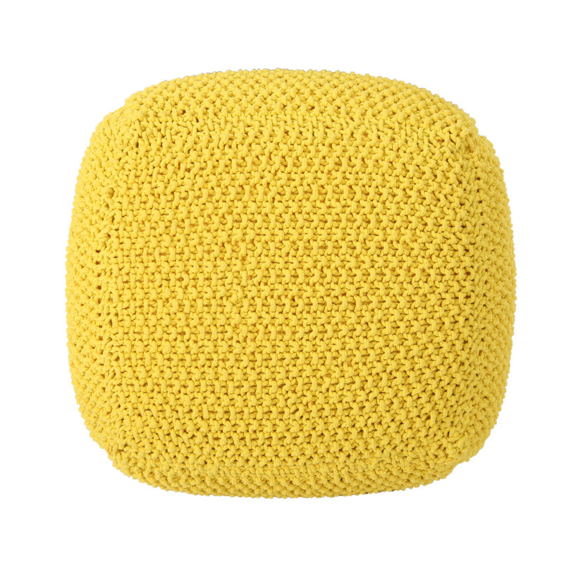 Repose-pieds carré de 24 po Tenacia, Coton jaune