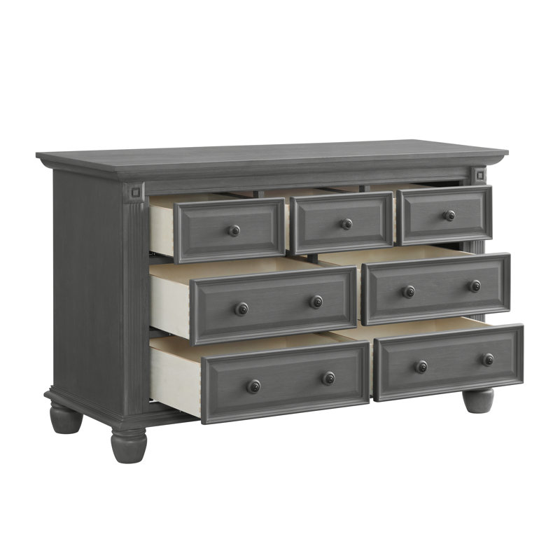 London Lane 7 Drawer Dresser, Arctic Gray