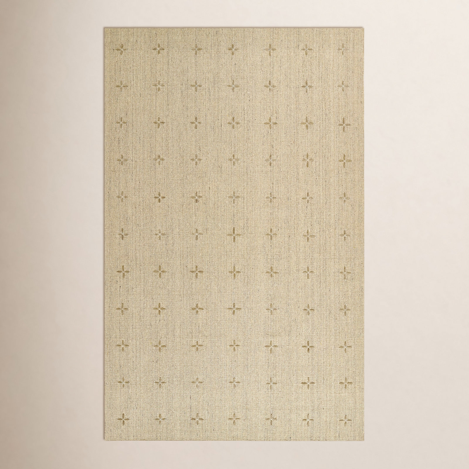 Patton Natural Hand-Loomed Geometric Wool Rug, Rectangle 8' x 10'