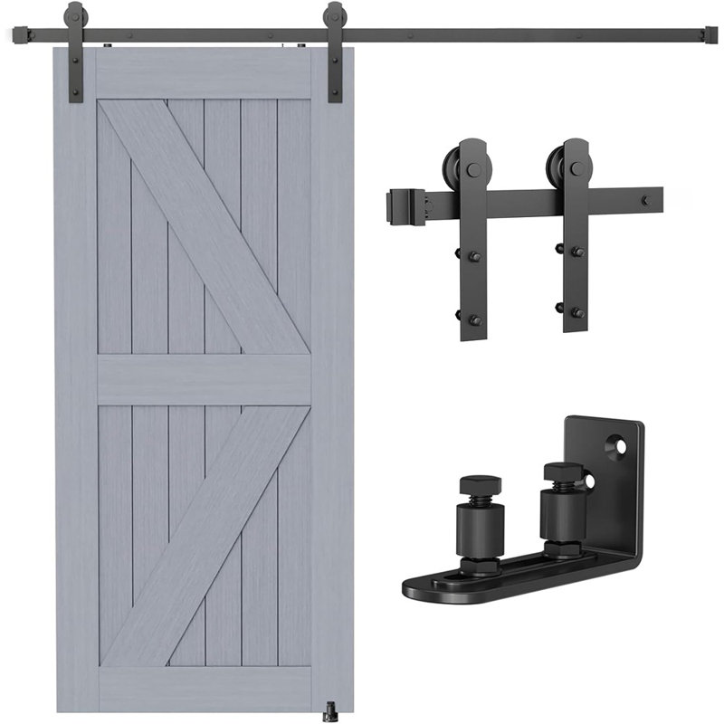 Barn Door Hardware Kit- 8FT Sliding Door Hardware With Adjustabl...