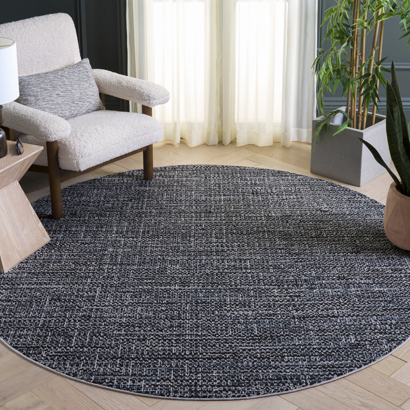 Mila 226 Performance No Pattern Rug, Round 6'7"