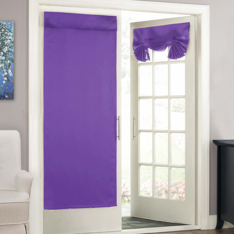 Tricia French Door Panel, Room Darkening Door Curtain for Privacy, Purple