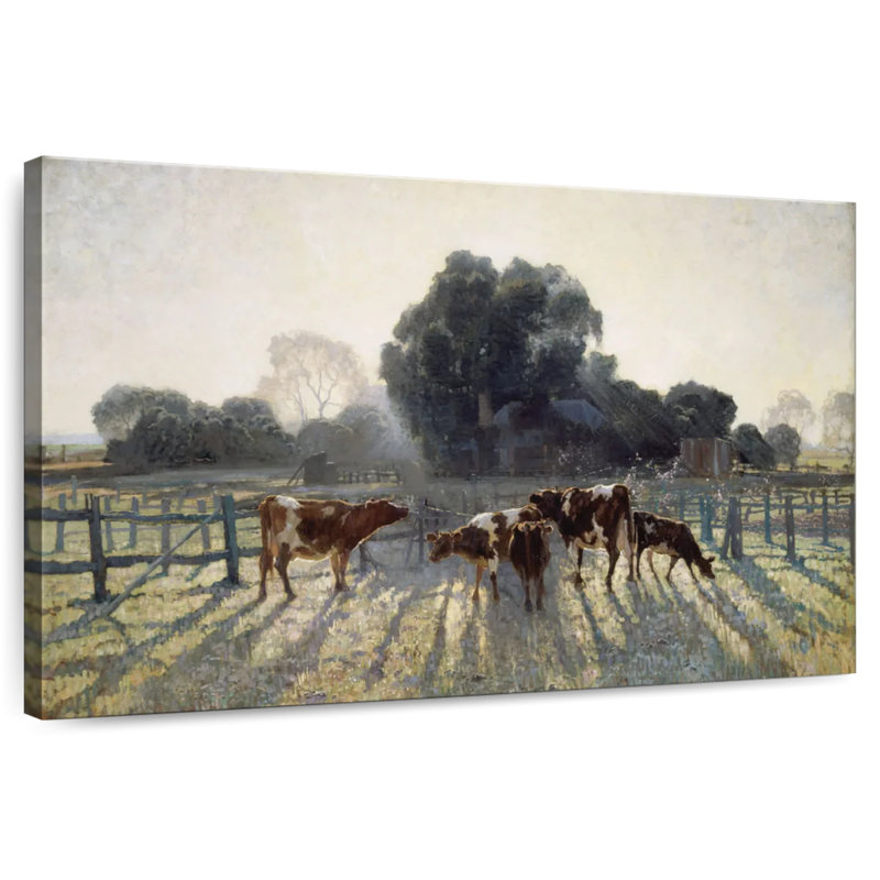Pasture Grazing Cows, 20" H x 30" W