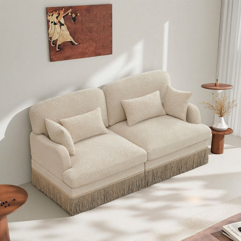Canapé en chenille 69,2 po, Beige