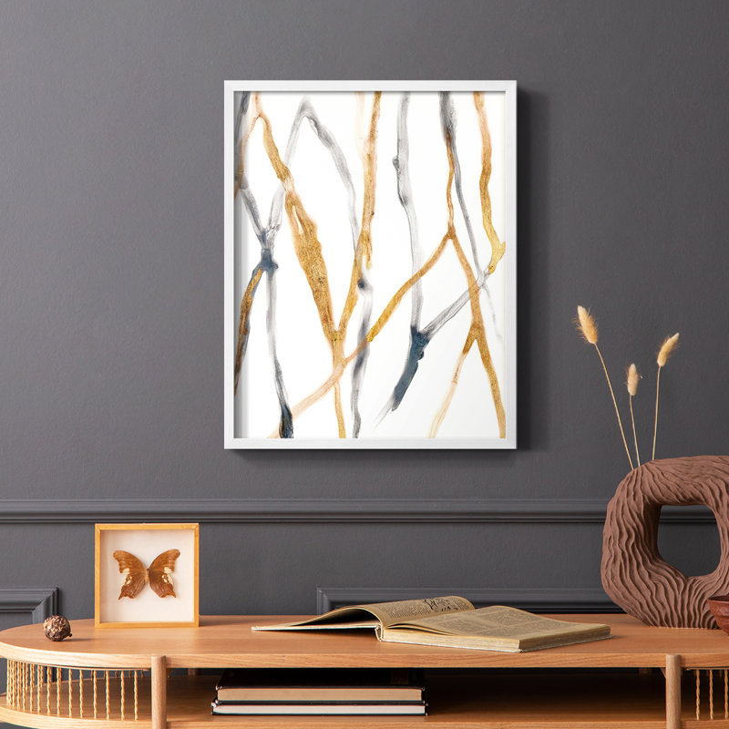 «Runnel X», reproduction encadrée - bois massif, Blanc, H 28 po x l 22 po