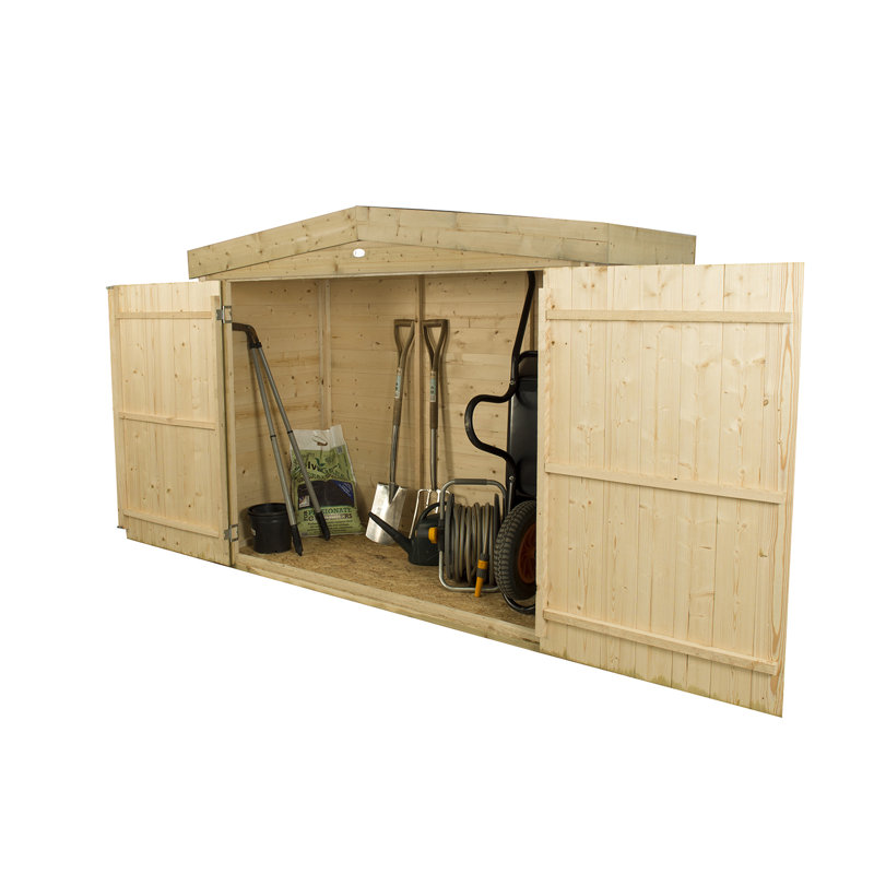 6 ft. W x 3 ft. D Shiplap Apex Wooden Bike Shed, Yes