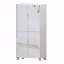 Armoire à chaussures, 50 po, tablettes réglables, avec 4 portes miroir - 50 po de rangement pour le hall d'entrée, avec trous de ventilation, peut contenir 24 à 32 paires (taille 15)