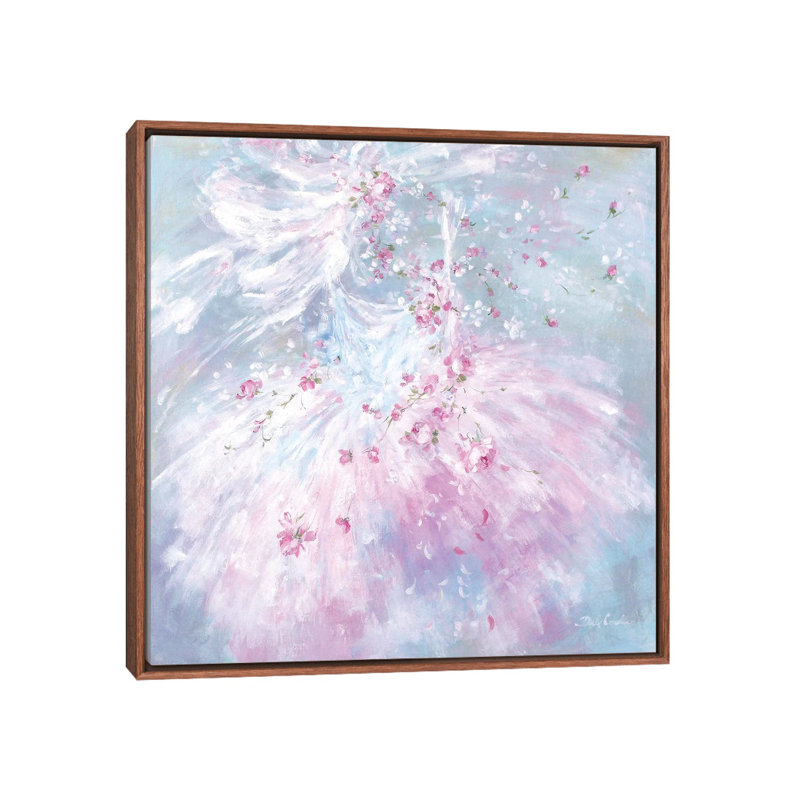 « Rosebuds tutu I » par Debi coules-reproduction d’art, Pas de tapis, H 18 po x l 18 po x 1,5 po