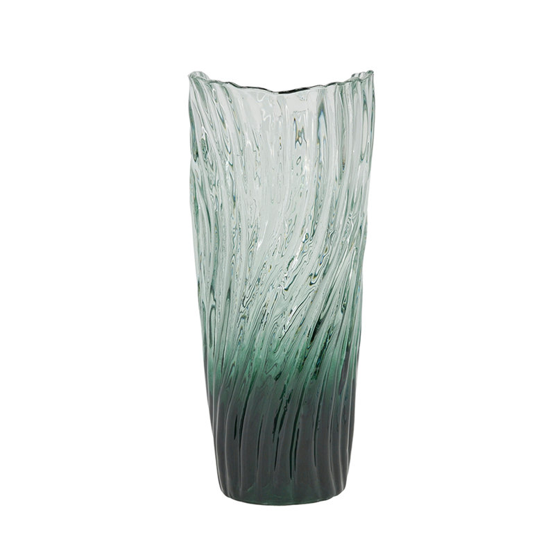 Contemporary Design Vase, 11.8" H x 7.5" W x 3.9" D