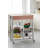 Amanoa Rolling Kitchen Cart with Drawers, Baskets & Bottle Rack – Silver Frame & Walnut Top