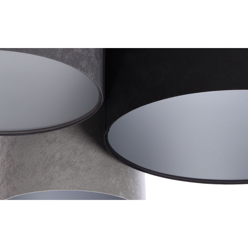Corinne Flush Mount, Black/Silver/Dark Grey
