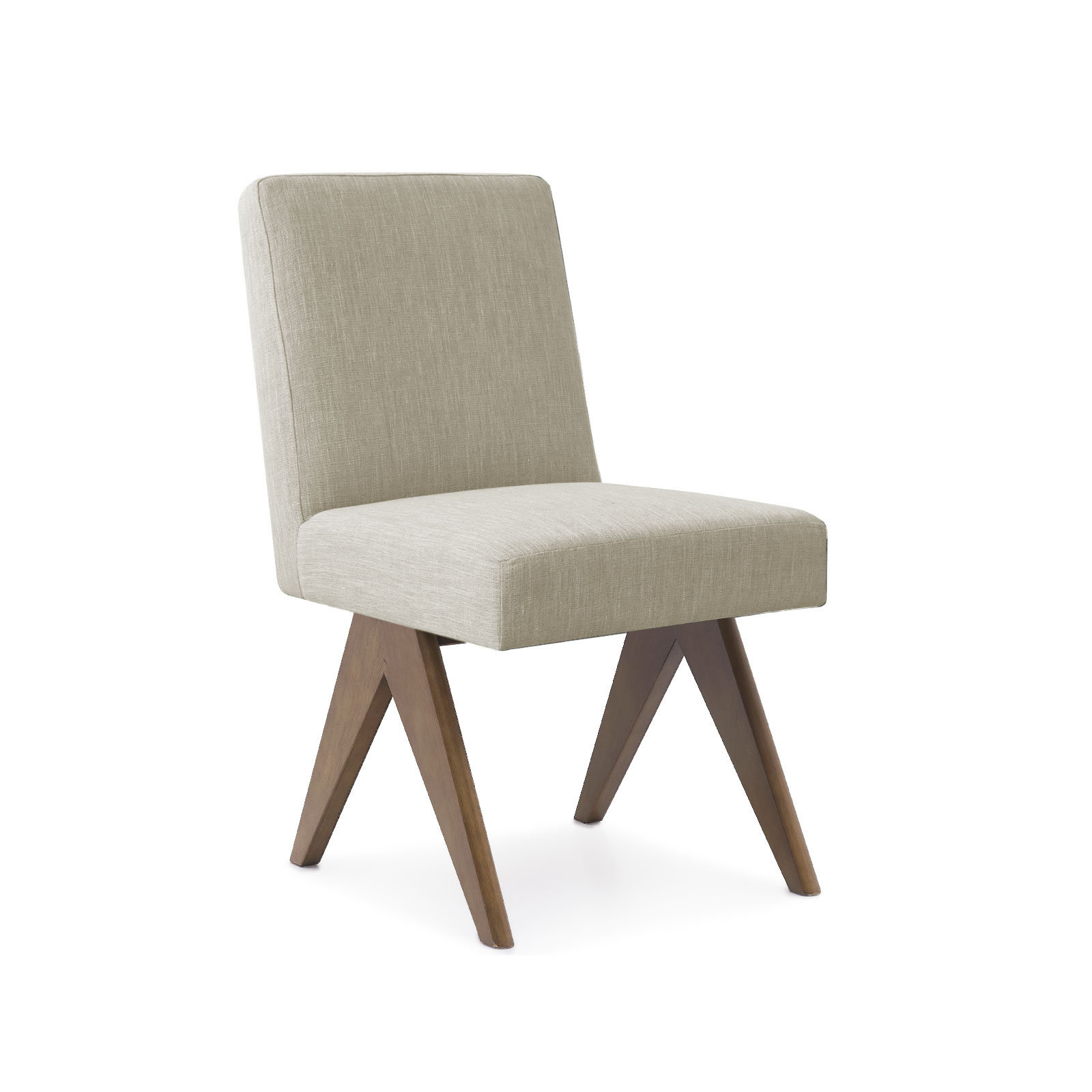 Brittnie Mid Century Modern Dining Chair, Beige