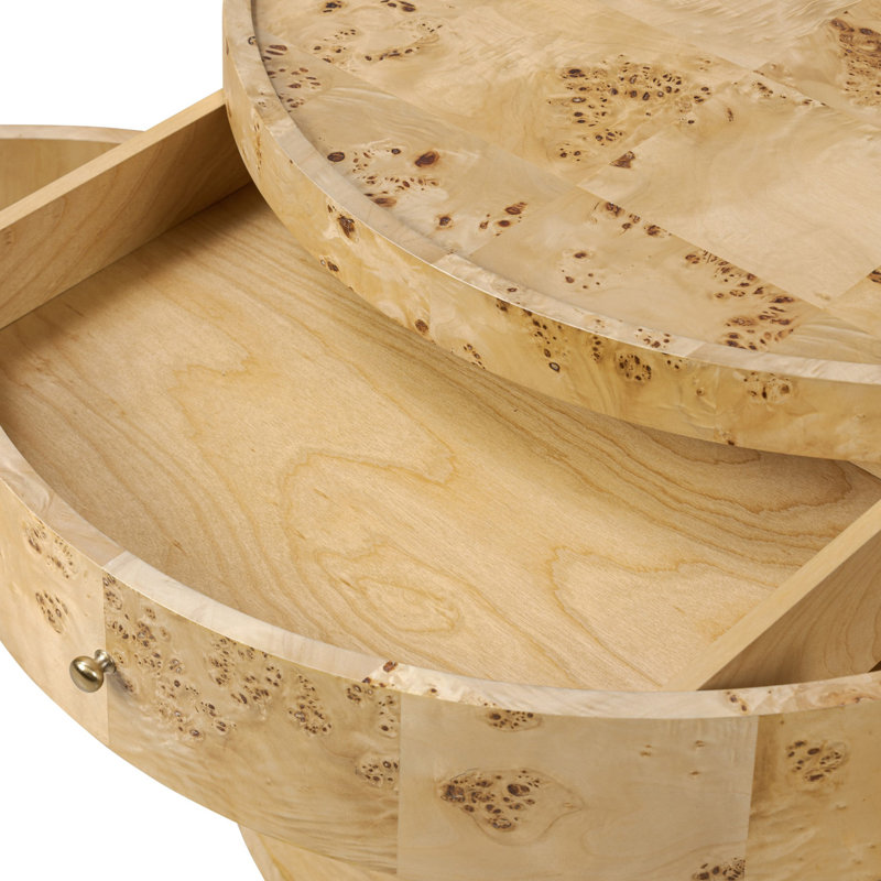 Ashton Nightstand-Natural Poplar Burl, Natural Poplar Burl
