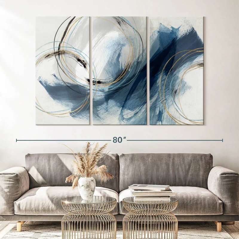 Detour On Canvas 3 Pieces Set, 42" H x 65" W x 1.25" D