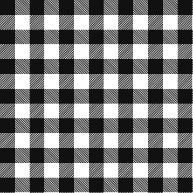 Fernando Upholstered Ottoman, Classic Gingham Black