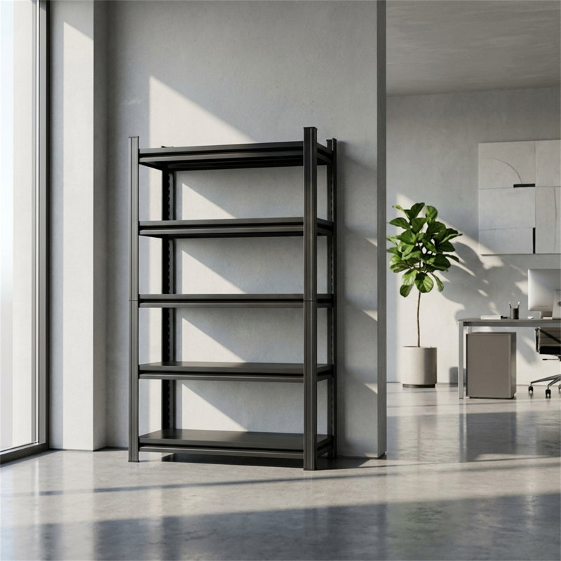 5-Tier Metal Storage Rack, Height-Adjustable, Can Be Split into Two Sections, Multi-Purpose Unit, Modern Industrial Style
