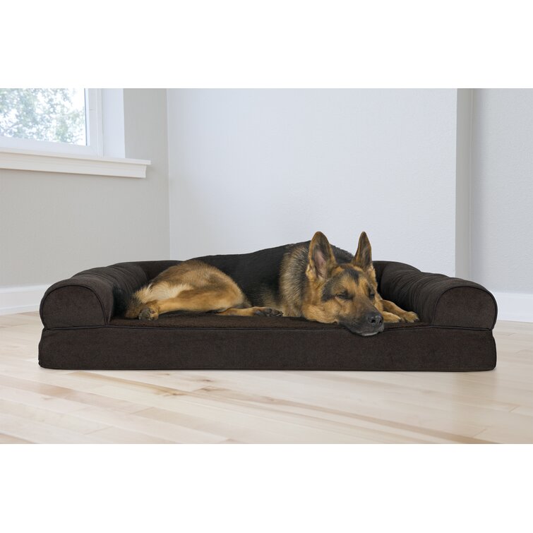 FurHaven Plush & Suede Full Support Sofa Dog Bed - Jumbo - Gray