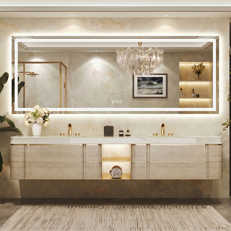 Miroir de salle de bain Lunara, 96 po x 36 po