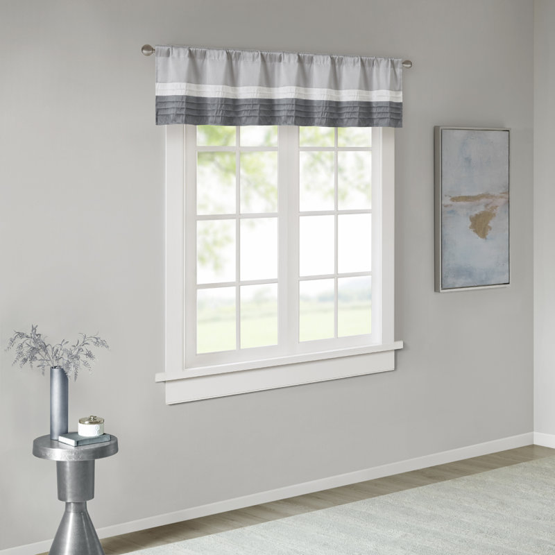 Green and Aqua Polyoni Pintuck Window Valance with Lining