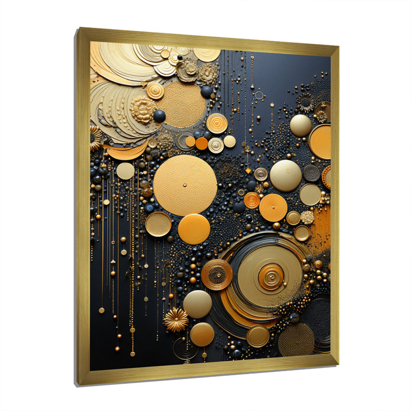 Impression sur toile «Gold», Encadrement doré, H 20 po x l 12 po x P 1 po