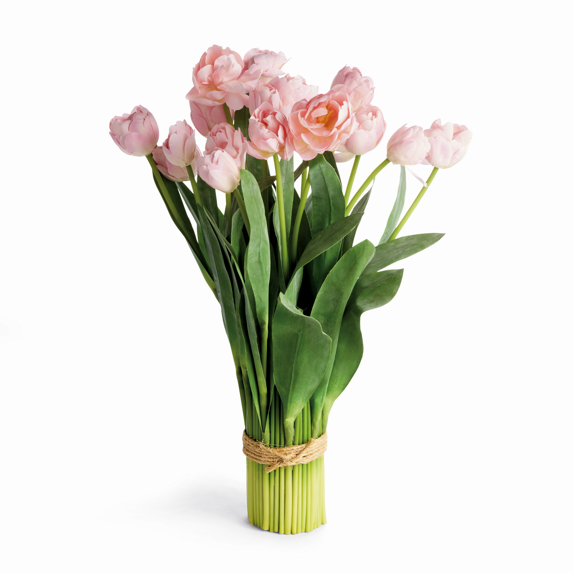 Bouquet Noue Realistic Faux Peony Tulip Bundle Drop-In in Soft Pink, 22"