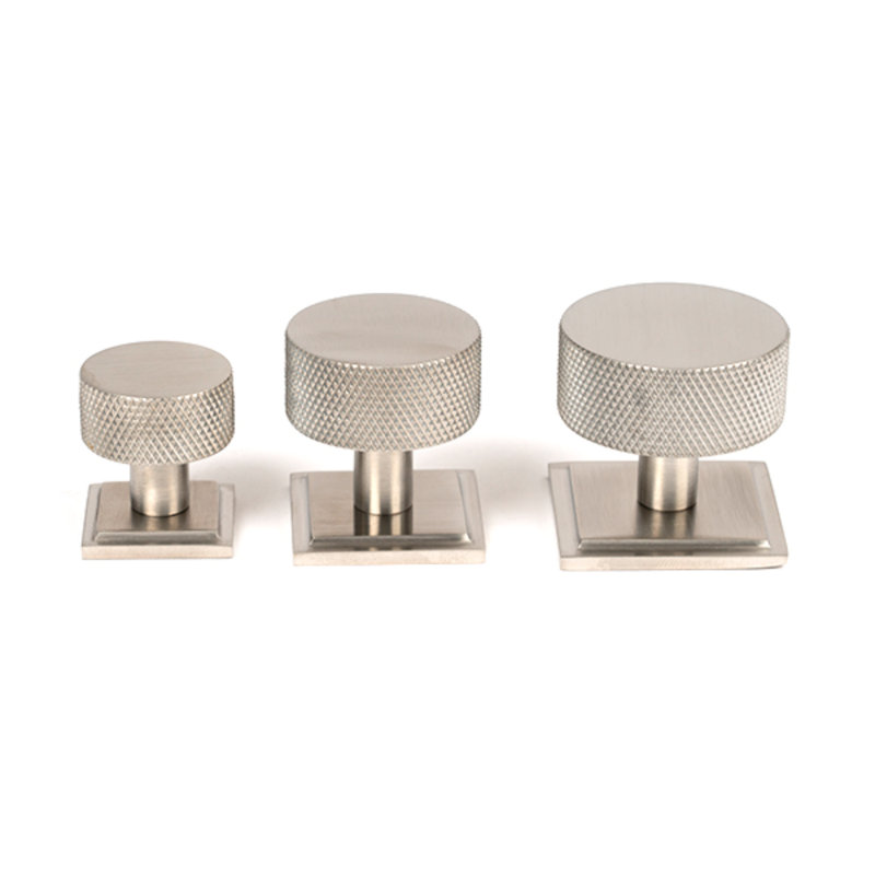 32mm Square Knob, Satin Stainless Steel