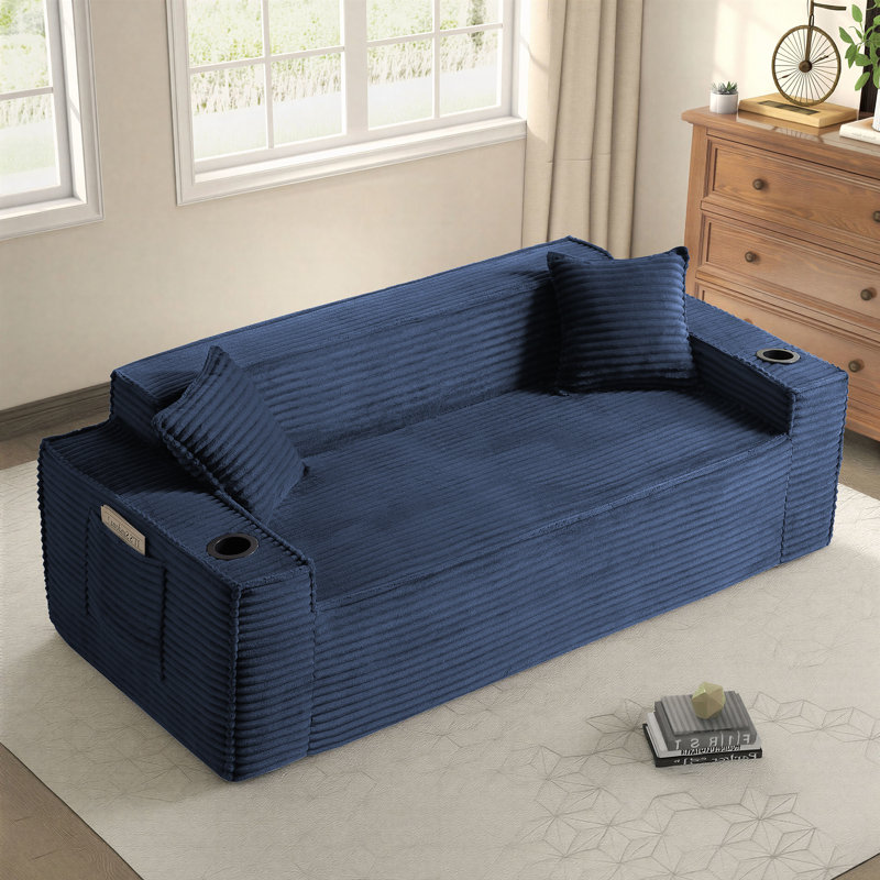 Canapé 80 po avec siège profond Boneless, Blue