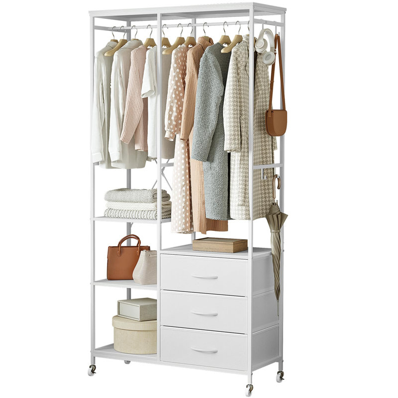 84cm Rolling Clothing Rack, White