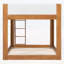 Lit double superposé double pleine grandeur, convertible en bois avec échelle réversible et garde-corps de sécurité, noyer et blanc-1381297447