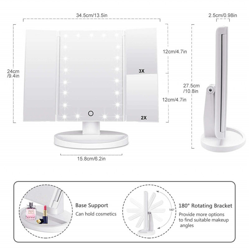 Demetrias Rectangle Floor Mirror, White