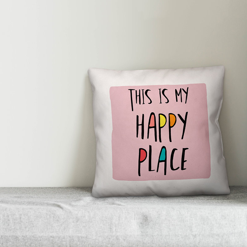  Coussin This is My Happy Place, Rose