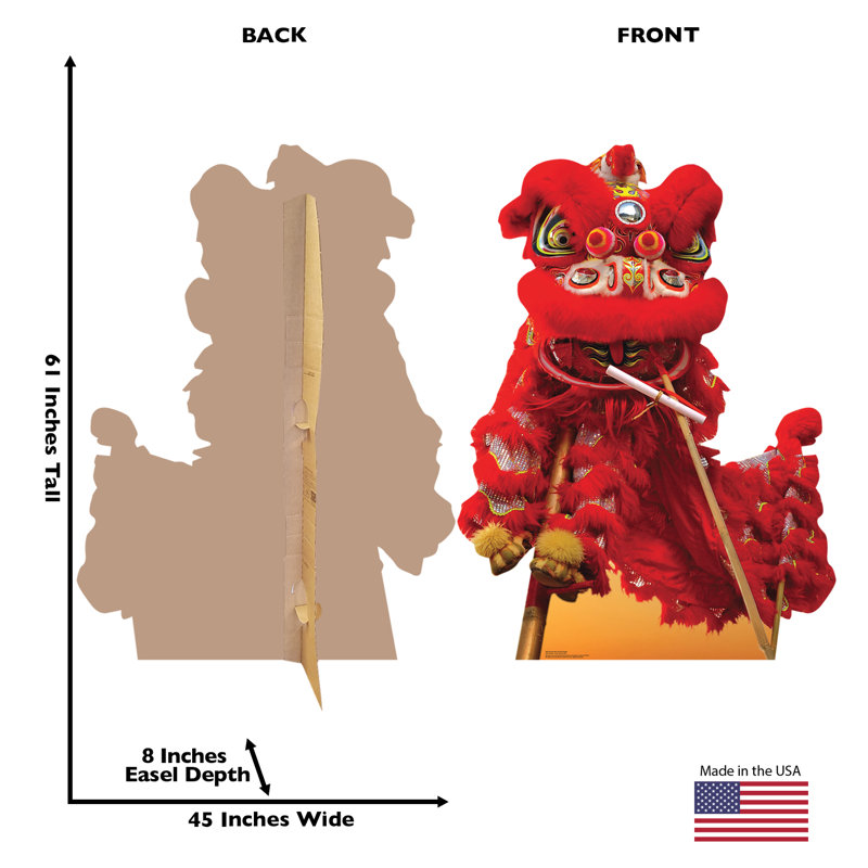 61'' Red Chinese New Year Dragon Cardboard Standup