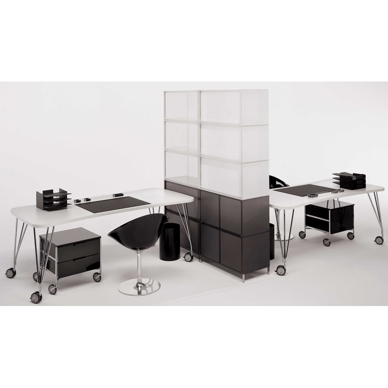Rectangle Training Table, White, Small with Wheels
